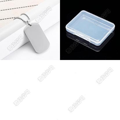 1Collares colgantes con placa de identificación militar en blanco de acero inoxidable para pc, Collares de cadena de caja de aleación para mujer
