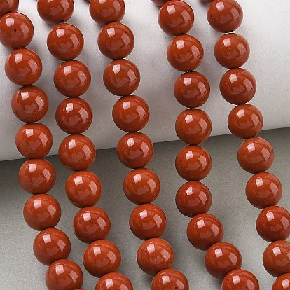 Grade A Natural Red Jasper Bead Strands, Round