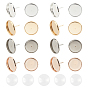 304 Stainless Steel Stud Earring Settings, Flat Round