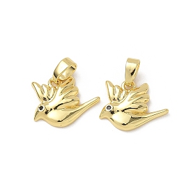 Латунные микро проложить кубического циркония подвески, птица