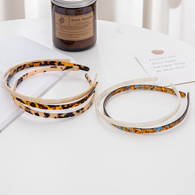 Retro Leopard Print Acetate Headband for French Twist and Fine Hair