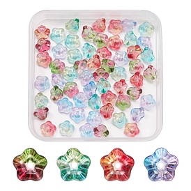 80pcs 4 couleurs galvanoplastie perles de verre, fleur de trompette