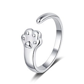 Adjustable Cute Cat Paw Ring for Women with Opening - 15 Words or Less
