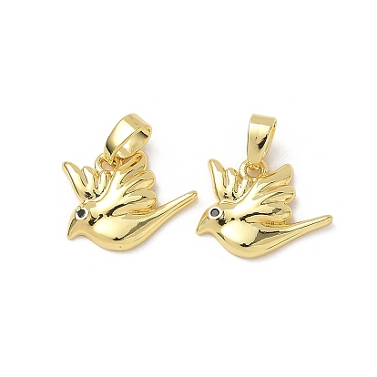 Латунные микро проложить кубического циркония подвески, птица