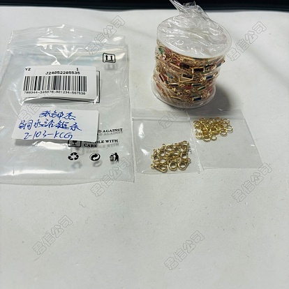 Kits de colliers/bracelets à faire soi-même, y compris une chaîne de coupe en strass en laiton, Fermoir mousqueton, fermoirs de homard en alliage de zinc , 304 Anneaux en acier inoxydable