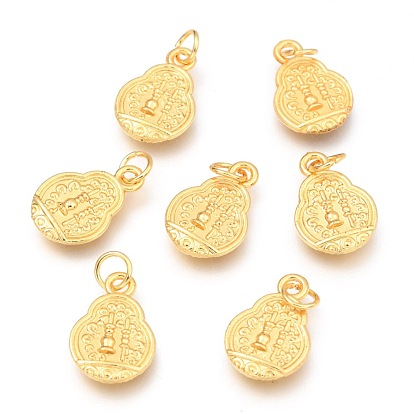 Alloy Pendants, Long-Lasting Plated, with Jump Ring, Flat Gourd
