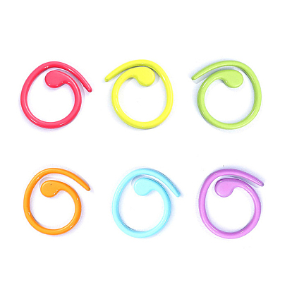 Кольца для вязания из цинкового сплава, окрашенные в запекание, вязание зажимов крючком, фиксирующий маркер стежка