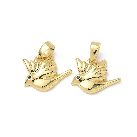 Латунные микро проложить кубического циркония подвески, птица