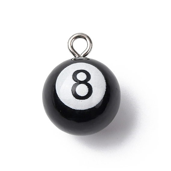 Спортивные подвески из непрозрачной смолы, бильярдное очарование, с железной платиной петлей