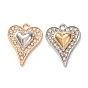 Alloy Rhinestone Pendants, Heart Charms