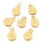 Alloy Pendants, Long-Lasting Plated, with Jump Ring, Flat Gourd