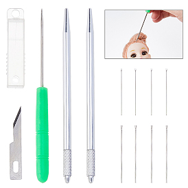 Инструмент для пересадки волос кукол из латуни, железа и пластика, принадлежности для кукольных причесок