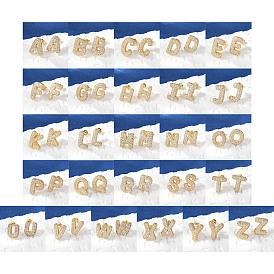 Серьги-гвоздики из латунного микро-паве, Письмо ~ Z, долговечный, без кадмия и без свинца, стойки покрытие