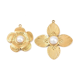 304 подвески из нержавеющей стали и АБС-пластика с имитацией жемчуга, , ионное покрытие (ip)