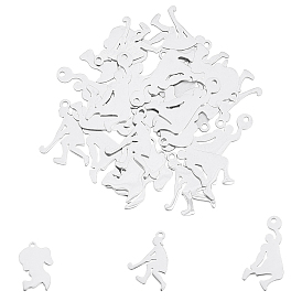 Unicraftale 30 Pcs 3 Styles 304 Stainless Steel Stamping Blank Tag Pendants, Mixed Shapes