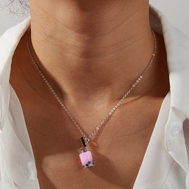 Cute Milk Tea Pendant Necklace - European and American Fashion, Simple and Lovely.