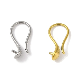 304 Stainless Steel Earring Findings, Earring Hooks, for Half Drilled Beads