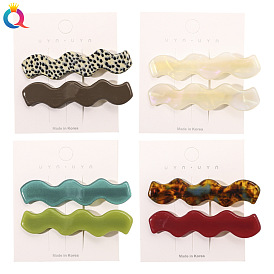 Chic Vinegar Wave Hair Clip for Women, Stylish and Versatile Retro Duckbill Headpiece with Delicate Edge Clasp