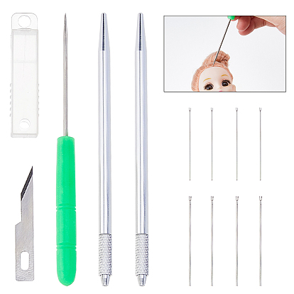 Инструмент для пересадки волос кукол из латуни, железа и пластика, принадлежности для кукольных причесок