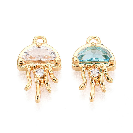 Кулон из циркония, медуза, без никеля , реальный 18 k позолоченный