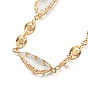 Faceted Teardrop Glass Beads Bib Necklaces, Brass Chain Neckalces