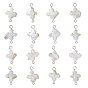 16Pcs Natural Keshi Pearl Connector Charms, with 304 Stainless Steel Findings, Cross