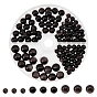 128 Stück 3 Größe natürliche Silber-Obsidian-Perlen, Runde