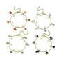 4 pcs 4 style naturel mélangé pierres précieuses puces et perles de coquillage bracelets à breloques ensemble pour les femmes