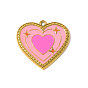 304 нержавеющей стальной эмали подвески, шарма сердца, ионное покрытие (ip), реальный 18 k позолоченный