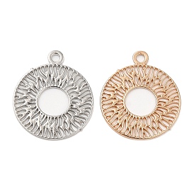 Long-Lasting Plated Brass Filigree Charms, Flat Round Charm