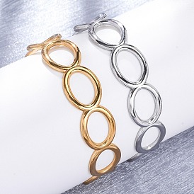 304 женские браслеты-манжеты из нержавеющей стали, овальные