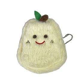 Cute Pear Plush Pouches, Wallets for Children, with Ball Chain