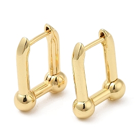 Прямоугольные серьги-кольца из латуни с покрытием стойки, без свинца и без кадмия