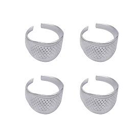 4 piezas anillos de hierro, anillos de dedal, herramienta de costura para tejer