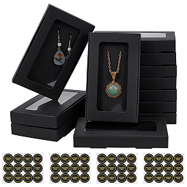 36 шт. прямоугольных почтовых коробок из крафт-бумаги с видимым окном, с 4 листами самоклеящиеся этикетки наклейки