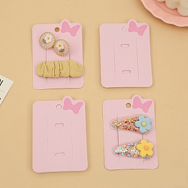 Paper Hair Clip Display Cards, Rectangle with Bowknot