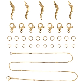 Unicraftale diy наборы для изготовления ожерелий, с 304 ожерельями из змеиной цепи из нержавеющей стали и рогом изобилия, подвески из итальянского рога, застежки-клешни и открытые прыжковые кольца