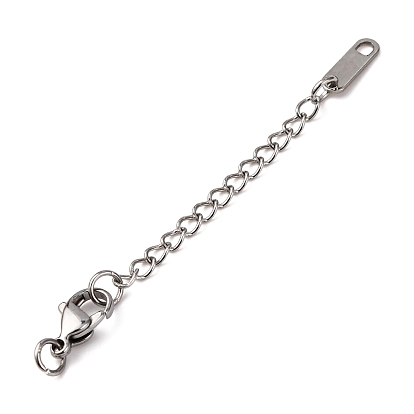 304 концы из нержавеющей стали с цепями, с карабинами из нержавеющей стали и витой цепочкой-удлинителем