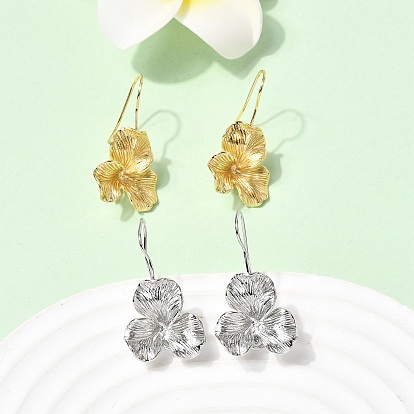 Латунные серьги-подвески в виде листьев, долговечный, стойки покрытие, без свинца и без кадмия