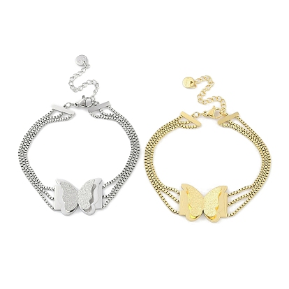 304 браслеты из нержавеющей стали с звеньями-бабочками из цепочки-цепочки для женщин
