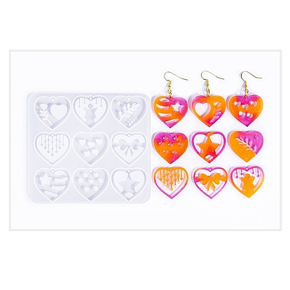 Пасхальные формы для подвесок своими руками, силиконовые формы для литья, для уф-смолы, изготовление изделий из эпоксидной смолы, сердце и плоский круглый и каплевидный