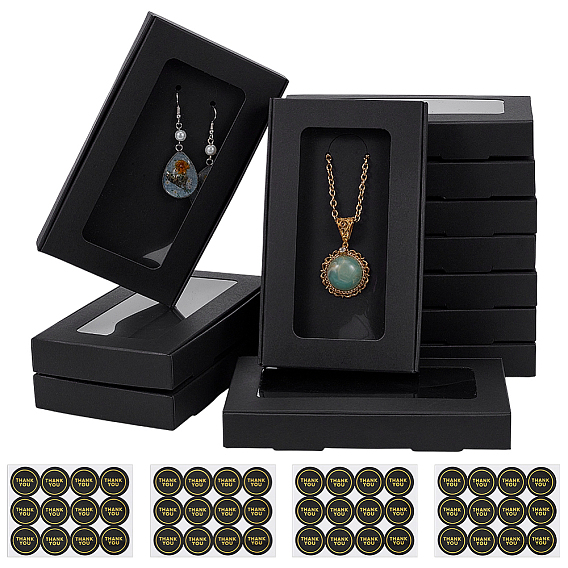 36 шт. прямоугольных почтовых коробок из крафт-бумаги с видимым окном, с 4 листами самоклеящиеся этикетки наклейки