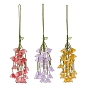 3Pcs Glass Flower Tassel Pendant Decorations, with Nylon Cord