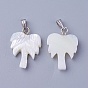 Shell Pendants, with Brass Findings, Coconut Tree