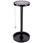 Wooden Pendulum Display Stand with Tray, Star Pattern Wood Crystal Holder with Synthetic Turquoise, Witch Necklaces Organizer