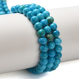 Dyed Natural Magnesite Beads Strands, Round