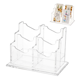 Transparent Acrylic Business Name Card Display Stands, Card Organizer Holder for Office