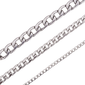 Unicraftale 304 Stainless Steel Curb Chains  Necklaces, with Lobster Claw Clasps
