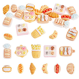 20 шт. 2 стили непрозрачной смолы декодируют кабошоны, разнообразные, хлеб и столовые приборы