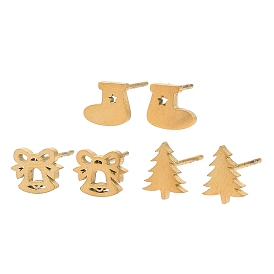 304 из нержавеющей стали серьги, золотые